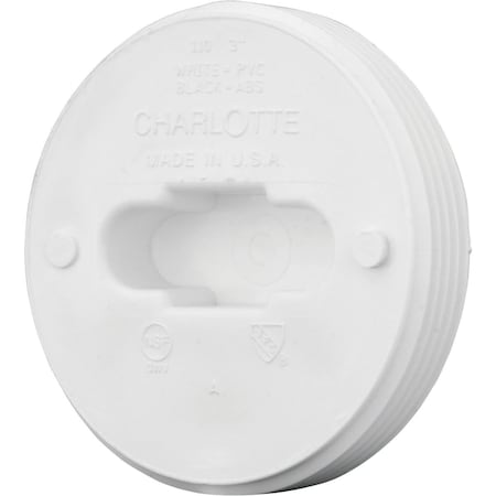 Charlotte Pipe And Foundry 3 In. Schedule 40 DWV Toe-Saver PVC Floor Plug PVC 00110  0800HA